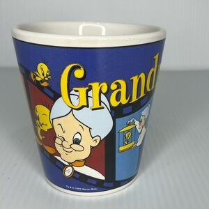 Looney Tunes Coffee Mug Cup Tweety Bird Granny Grandma Warner Bros Vintage 1999